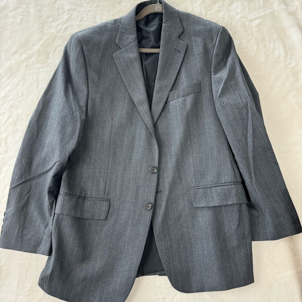 Lauren Ralph Lauren Blazer Men’s 40R unisex suiting gray stripe business vintage